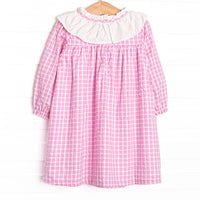 Winslet Windowpane Dress, Pink