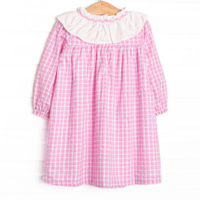 Winslet Windowpane Dress, Pink