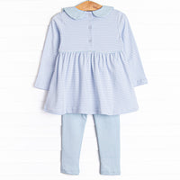 Pumpkin Patch Pick Pima Embroidered Legging Set, Blue