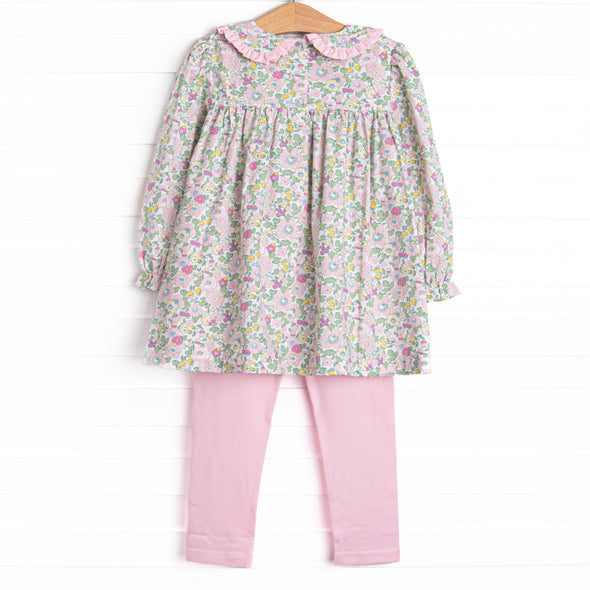 Clubhouse Carnations Applique Legging Set, Pink