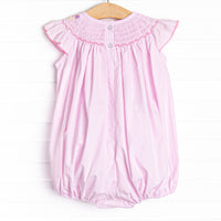 Birthday Girl Smocked Bubble, Pink
