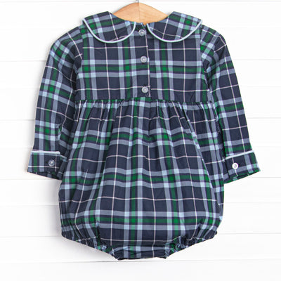 Campbell Long Sleeve Bubble, Navy Plaid