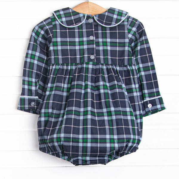 Campbell Long Sleeve Bubble, Navy Plaid