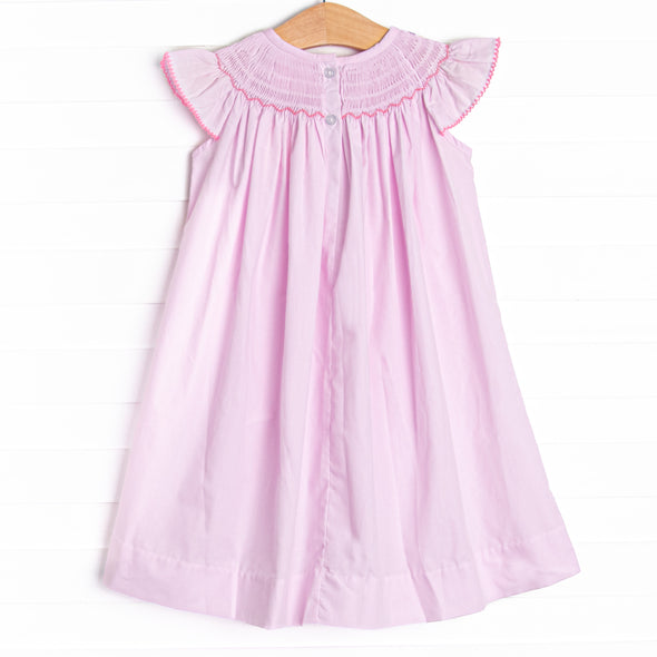 Birthday Girl Smocked Bishop Dress, Pink