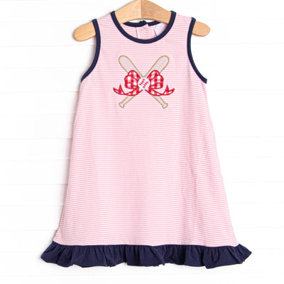 Big League Applique Dress, Pink