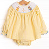 Blushing Beauty Smocked Diaper Set, Yellow