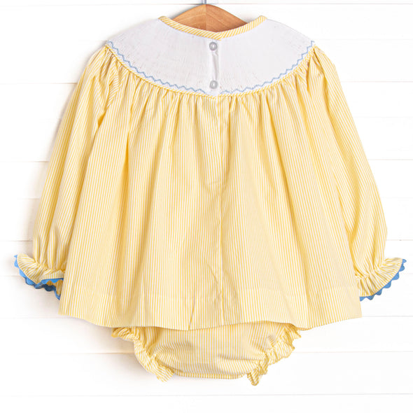 Blushing Beauty Smocked Diaper Set, Yellow