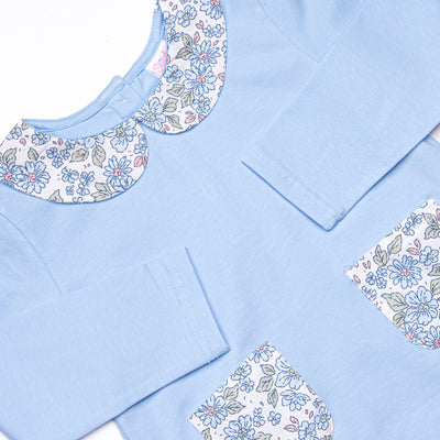 Blossom in Blue Ruffle Pant Set, Blue