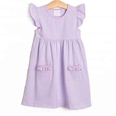 Everly Dress, Purple Stripe