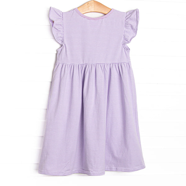 Everly Dress, Purple Stripe