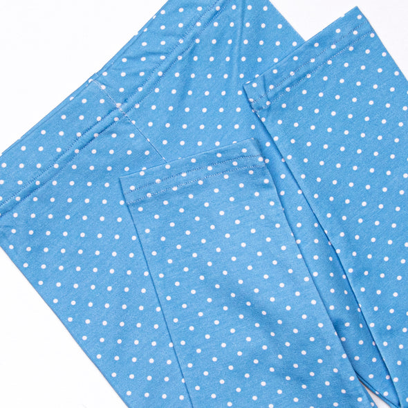 Denim Dot Daisies Legging Set, Blue