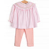 Kept Promise Petals Smocked Legging Set, Pink