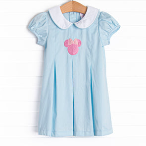 Beauty with a Bow Embroidered Dress, Blue
