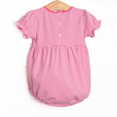 Poppy Puff Sleeve Bubble, Pink Stripe