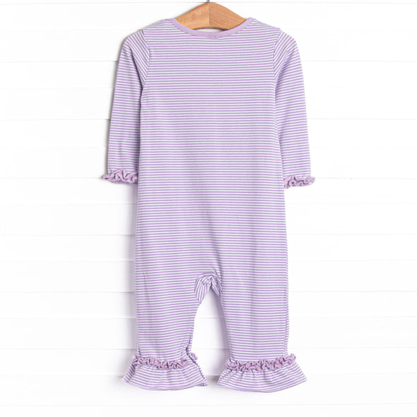 Candy Hearts Applique Romper, Purple