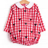 Oh Toodles Embroidered Boy Bubble, Red Check