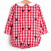 Oh Toodles Embroidered Boy Bubble, Red Check