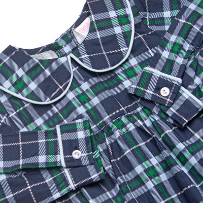 Campbell Long Sleeve Bubble, Navy Plaid