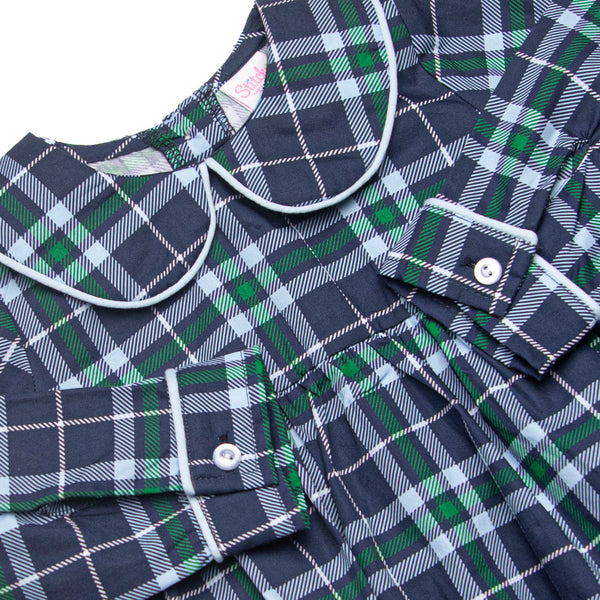 Campbell Long Sleeve Bubble, Navy Plaid