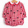 Oh Toodles Embroidered Girl Bubble, Red Check