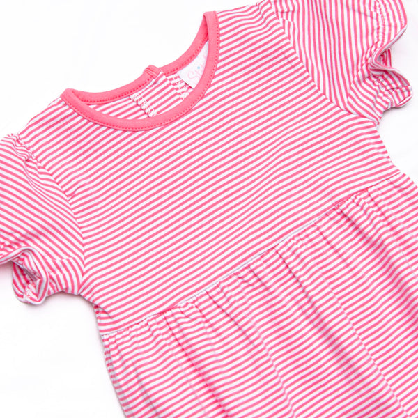 Poppy Puff Sleeve Bubble, Pink Stripe