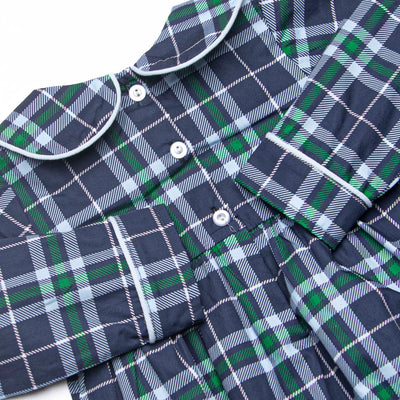 Campbell Long Sleeve Bubble, Navy Plaid
