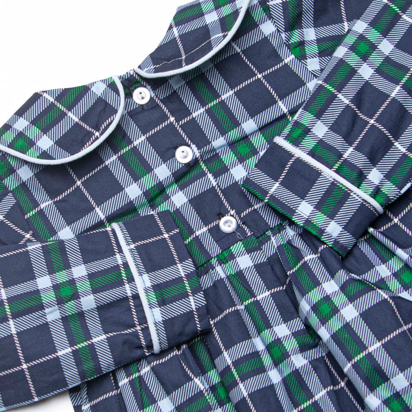 Campbell Long Sleeve Bubble, Navy Plaid