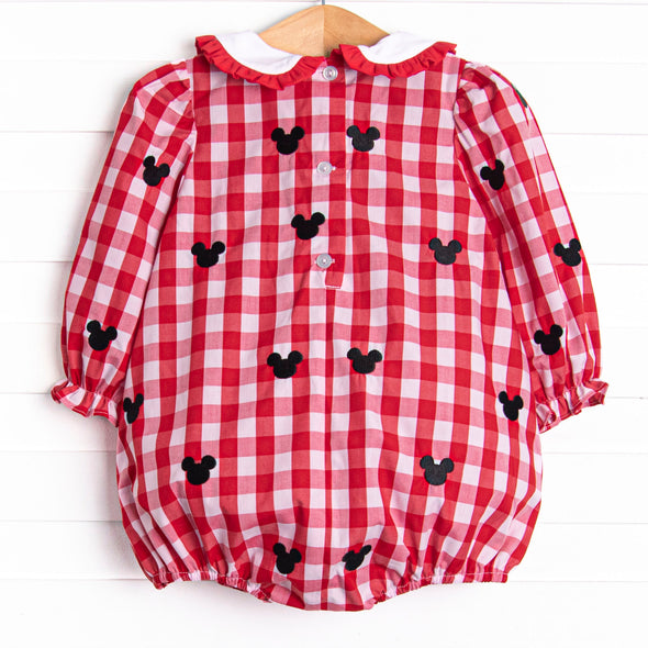 Oh Toodles Embroidered Girl Bubble, Red Check