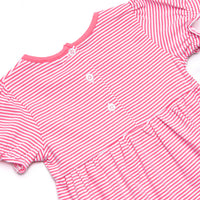 Poppy Puff Sleeve Bubble, Pink Stripe
