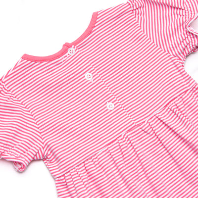 Poppy Puff Sleeve Bubble, Pink Stripe