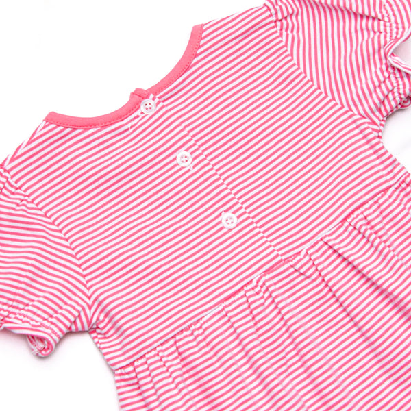 Poppy Puff Sleeve Bubble, Pink Stripe