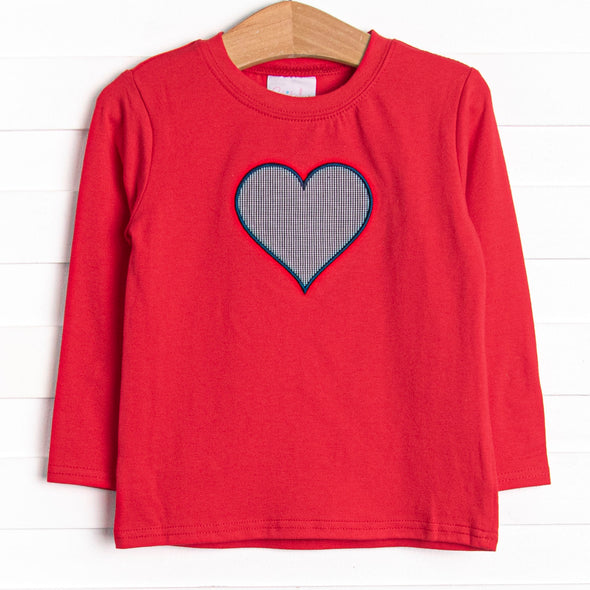 Sweetest Suitor Applique Top, Red