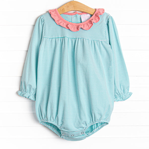 Amelia Bubble, Pink and Mint Stripe