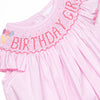 Birthday Girl Smocked Bubble, Pink