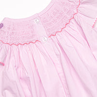 Birthday Girl Smocked Bubble, Pink
