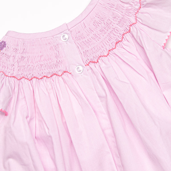 Birthday Girl Smocked Bubble, Pink