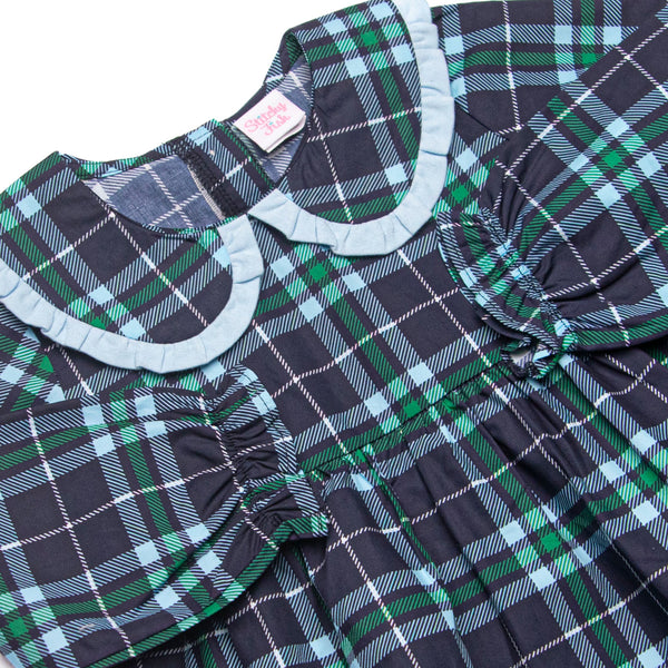 Campbell Long Sleeve Legging Set, Navy Plaid