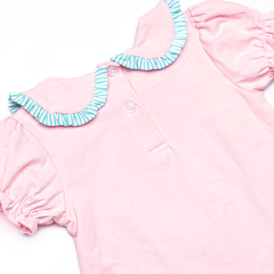 Spill the Tea Applique Ruffle Short Set, Pink
