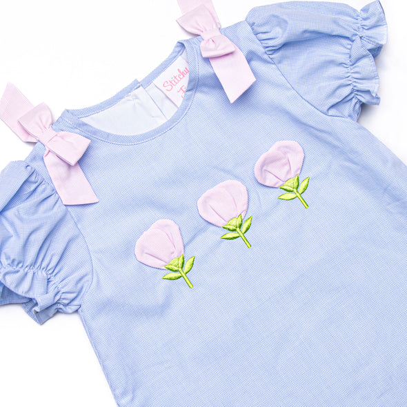 Blooming Love Applique Legging Set, Blue