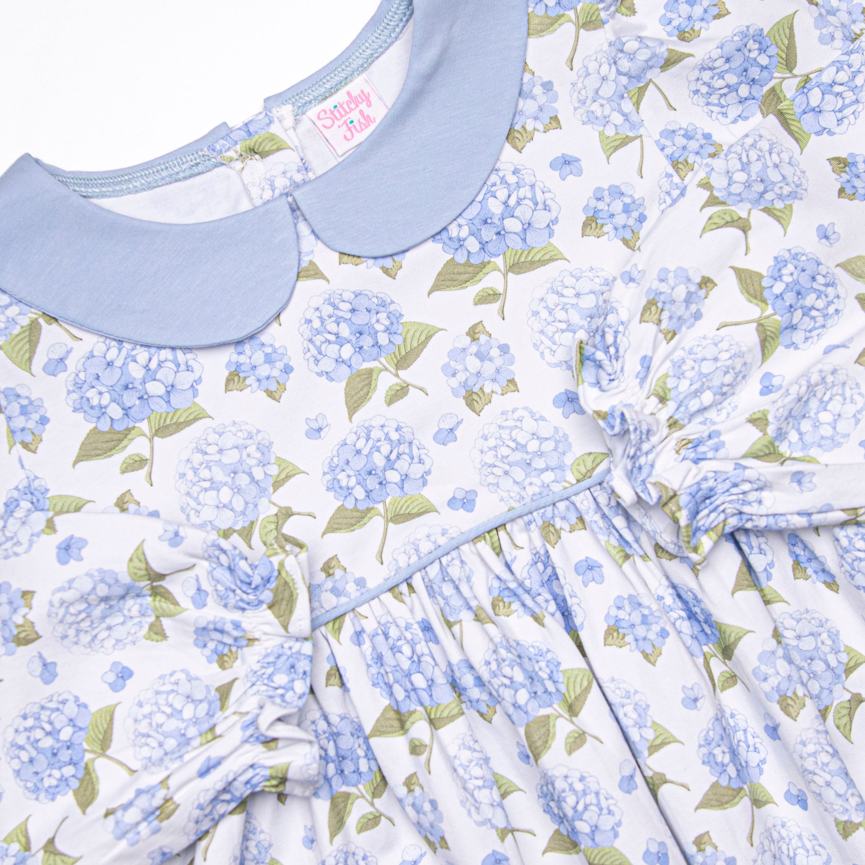 Hydrangea Blooms Dress, Blue Stitchy Fish Hydrangea Blooms Dress, Blue Stitchy Fish