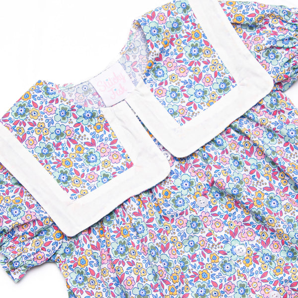 Buttoned Up Blossoms Diaper Set, Purple