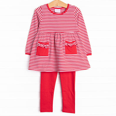 Lexie Legging Set, Red Stripe