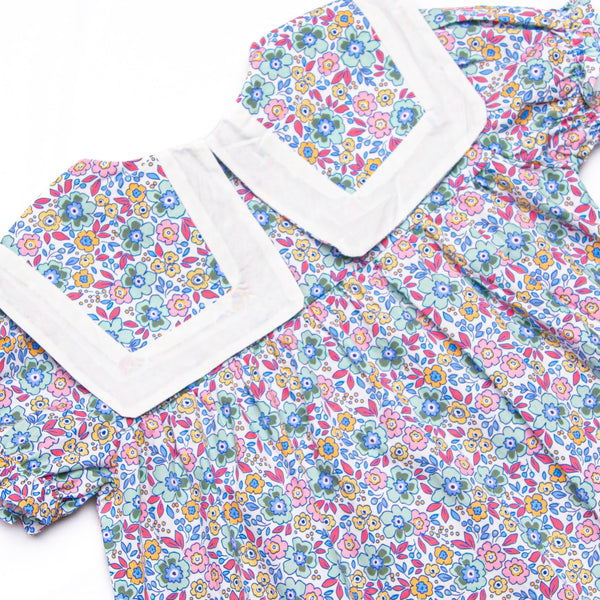 Buttoned Up Blossoms Diaper Set, Purple