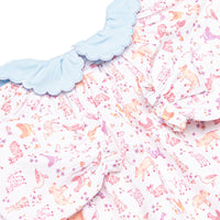 Fairytale Farm Scalloped Collar Diaper Set, Blue