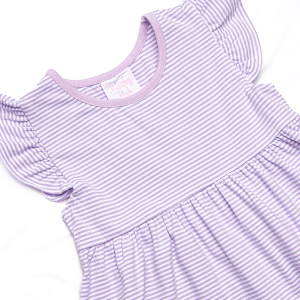 Everly Dress, Purple Stripe