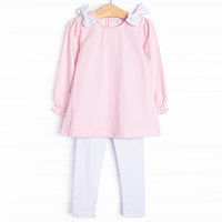 Petite Pink Polka Dots Legging Set, Pink