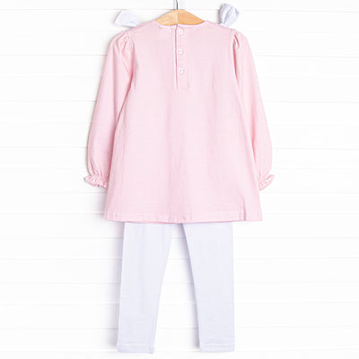 Petite Pink Polka Dots Legging Set, Pink