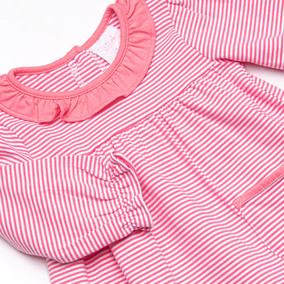 Amelia Legging Set, Medium Pink Stripe