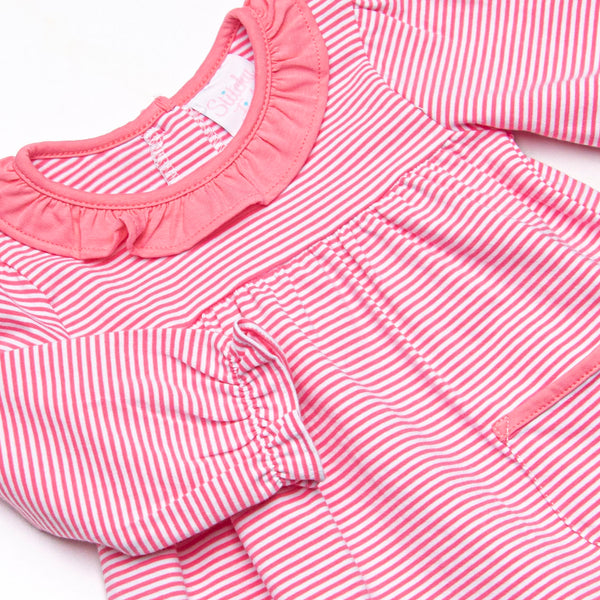 Amelia Legging Set, Medium Pink Stripe
