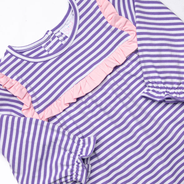 Bonnie Long Sleeve Bubble, Purple Stripe